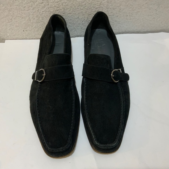 Moreschi Mens Genuine Suede Driving Loafers Mocassin Shoes black US 9 buckle main image 12